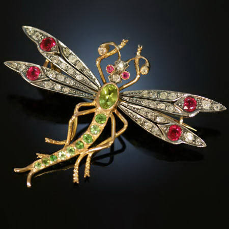 Absolute stunning precious stones dragonfly